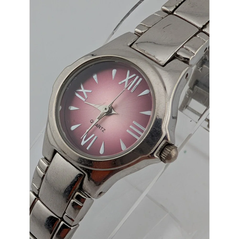 Women's Quartz Watch 24mm Silver Case Pink Dial‎ 7